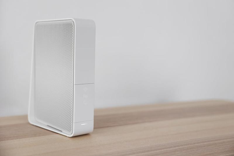 Wi-Fi router on a table in a home